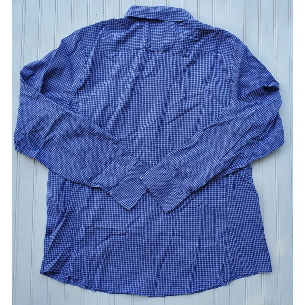 Banana Republic Soft Wash Shirt Mens XL Blue Plaid Cotton Button Down Pocket